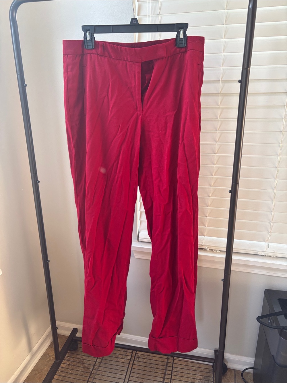 Moda International Vibrant Red Straight-Leg Trousers